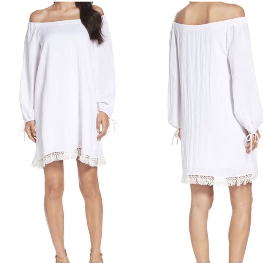 NWT Lilly Pulitzer Adira Off The Shoulder Dress Size XS Resort White‎